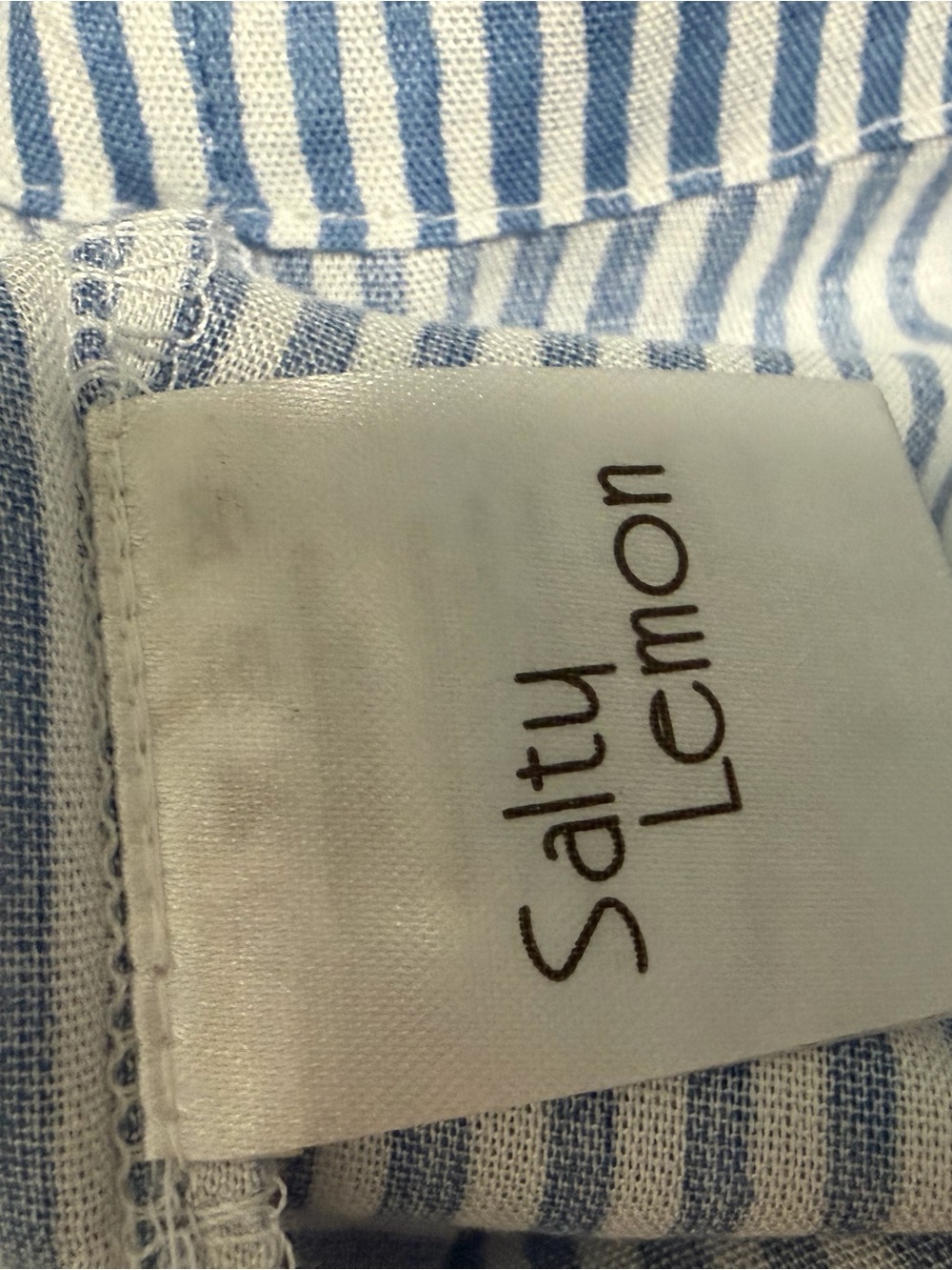 Salty Lemon Women’s Blue White Striped Pull On Shorts Rayon Elastic Waist Size L - Picture 7 of 9